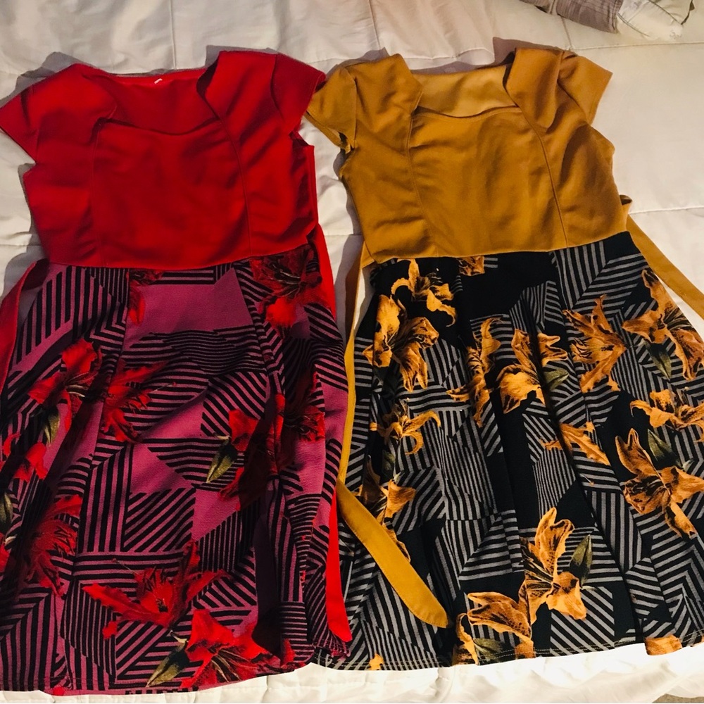 two dresses for  girls in very good condition size L
